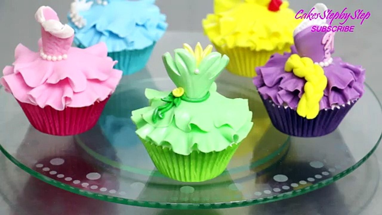 Por pastelitos (cupcakes) cómo hacer princesa para Disney cakesstepbystep