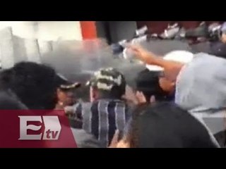 Tensa protesta en avenida Luis Cabrera a favor de la CNTE/ Ingrid Barrera