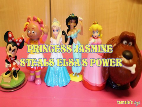 PRINCESS JASMINE STEALS ELSA'S POWER MINNIE MOUSE UPSY DAISY PEACH DUKE , DISNEY , PIXAR, FROZEN , MICKEY , IN THE NIGHT