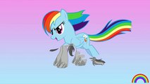 My Little Pony Transforms - Princess Rainbow Dash Baby Teen Alicorn - MLP Coloring Videos