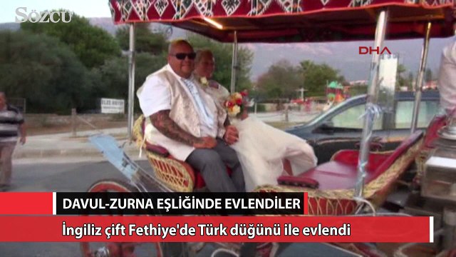 İngiliz çift, davullu zurnalı düğünle evlend