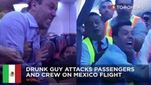 Drunk airline passenger attacks crew: Aeromexico flight makes emergency landing - TomoNews