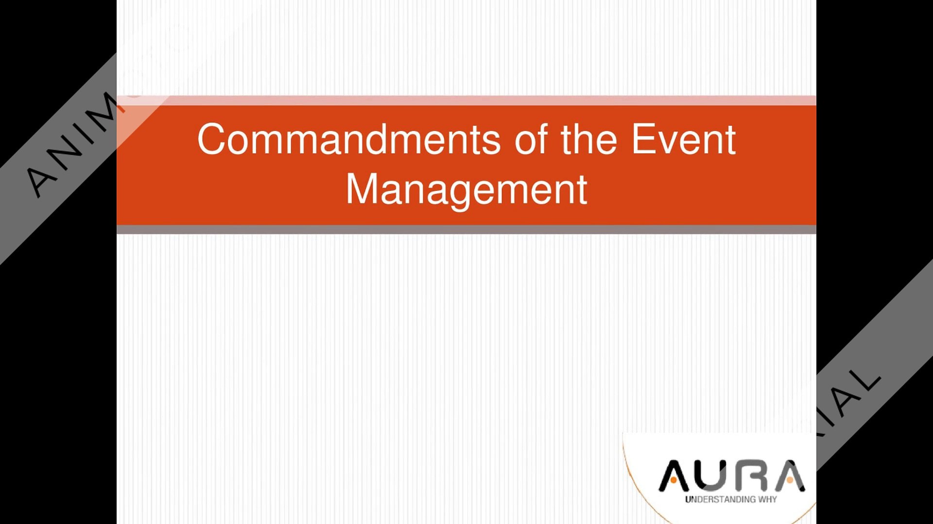 Commandments of the Event Management