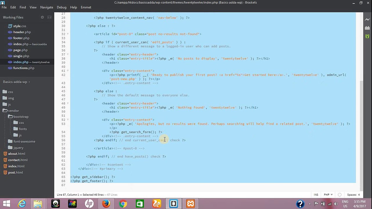 HTML to wordpress theme customization in Hindi/Urdu [Part 5]