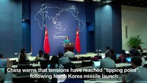 China says N. Korea tensions have reached 'tipping point'
