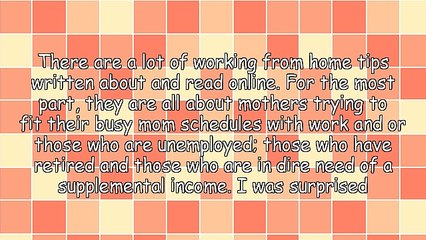 Working From Home Tips - Check It Out