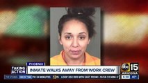 Authorities are searching for an inmate who walked away from a work crew in Phoenix