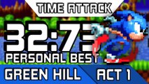 Sonic Mania Speedrun: GREEN HILL ZONE ACT 1 - 32''73 [RANK #82][Personal Best]