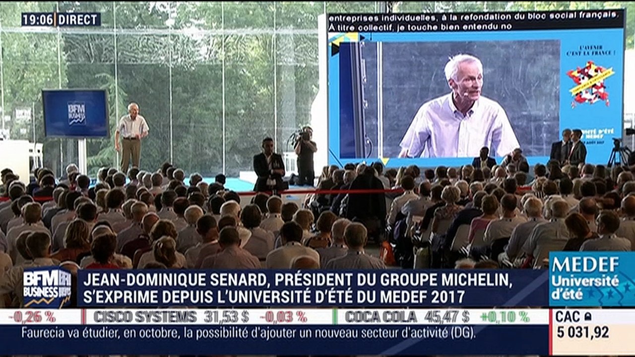 Université d'été du Medef: le discours de Jean-Dominique Sénard