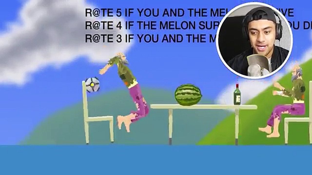 IMPOSSIBLE 5x1 WATER BOTTLE FLIP IN HAPPY WHEELS! BEST FLIPS EVER! (Happy Wheels)