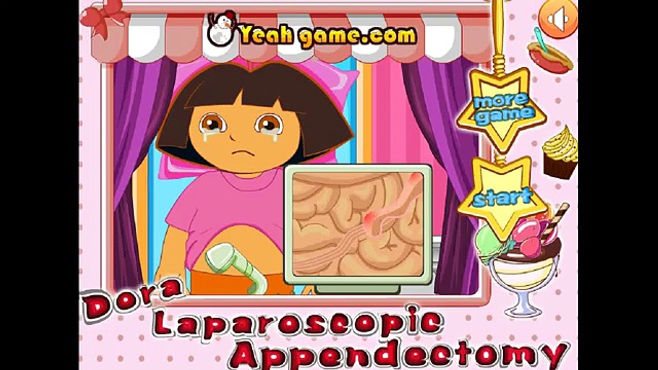 Appendicectomie soins dessin animé docteur explorateur pour Jeu enfants le le le le la Dora dora laparoscopique
