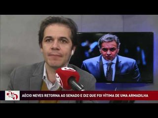 Aécio Neves retorna ao Senado e diz que foi vítima de uma armadilha