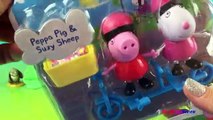 Play Doh Peppa Pig Riding Bike with Suzy Sheep Playing in Playdough Muddy Puddles Peek n S