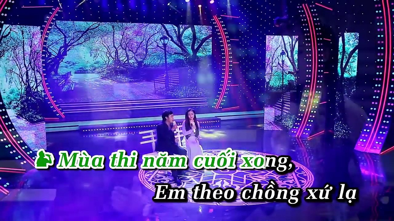 [KARAOKE] Đường Tím Bằng Lăng(Thiên Quang ft Quỳnh Trang)_Song ca với Huong Bolero