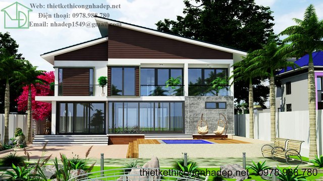 Thiết kế biệt thự 2 tầng hiện đại tại Hà Tây NDBT2T28