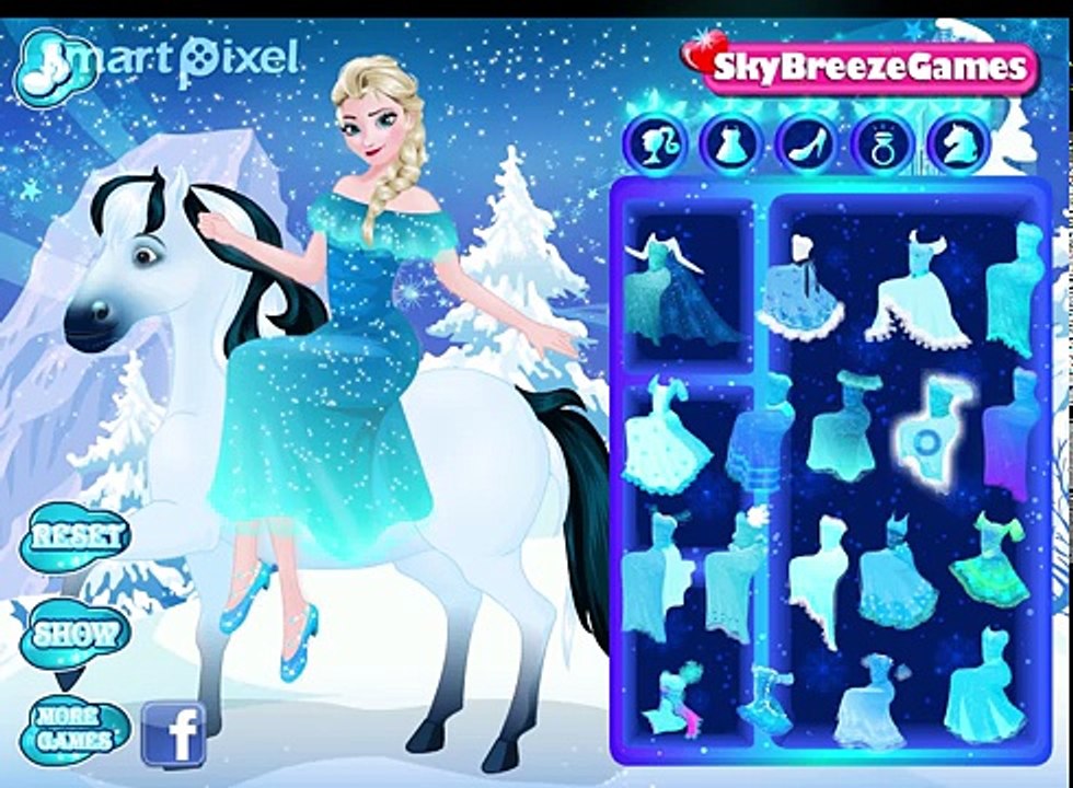 Atrás Vestido congelado juego va caballo en línea equitación hasta elsa