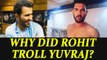 Yuvraj Singh trolled by Rohit Sharma for his shirtless photo | Oneindia News
