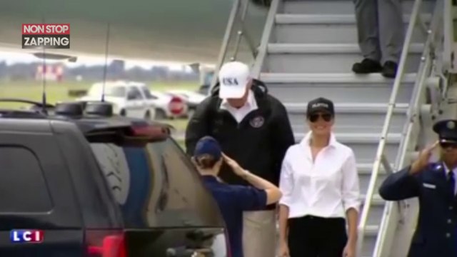 Donald Trump au Texas après l'ouragan Harvey : La tenue de Melania Trump choque (vidéo)