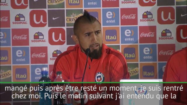 Chili - Arturo Vidal raconte sa version de l'incident du casino