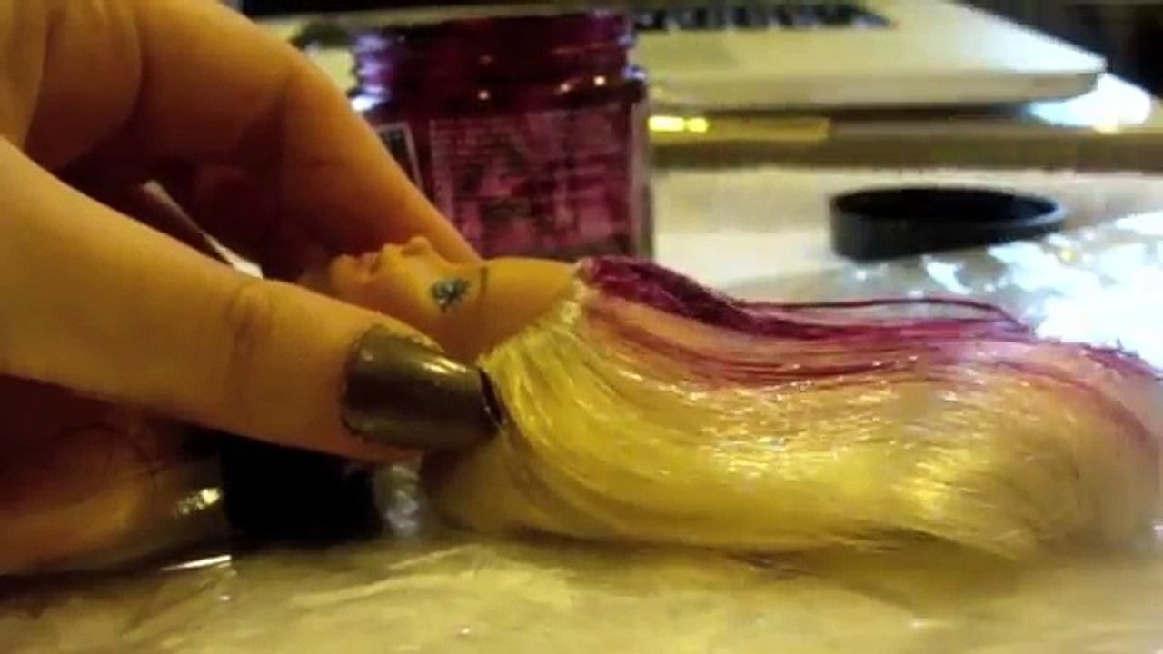 Bricolage Comment à couleur tremper colorant poupée cheveux Permanente cheveux colorant tutoriel faire enfants à