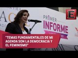 Martha Tagle en su primer informe como senadora