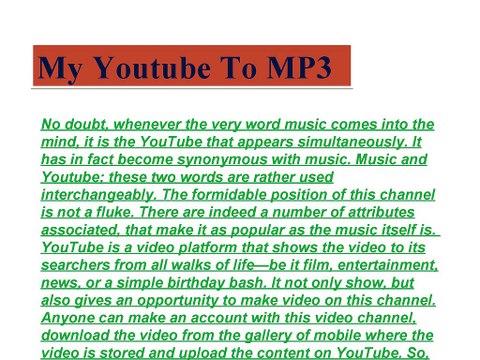 Convert YouTube Videos into MP3 files with Easy to Use Converter