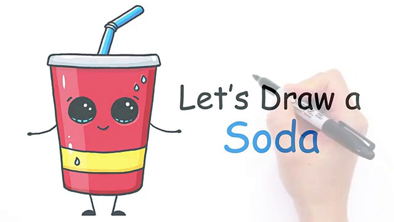 Kawaii Food - How to Draw Kawaii EASY - Soda pop drink