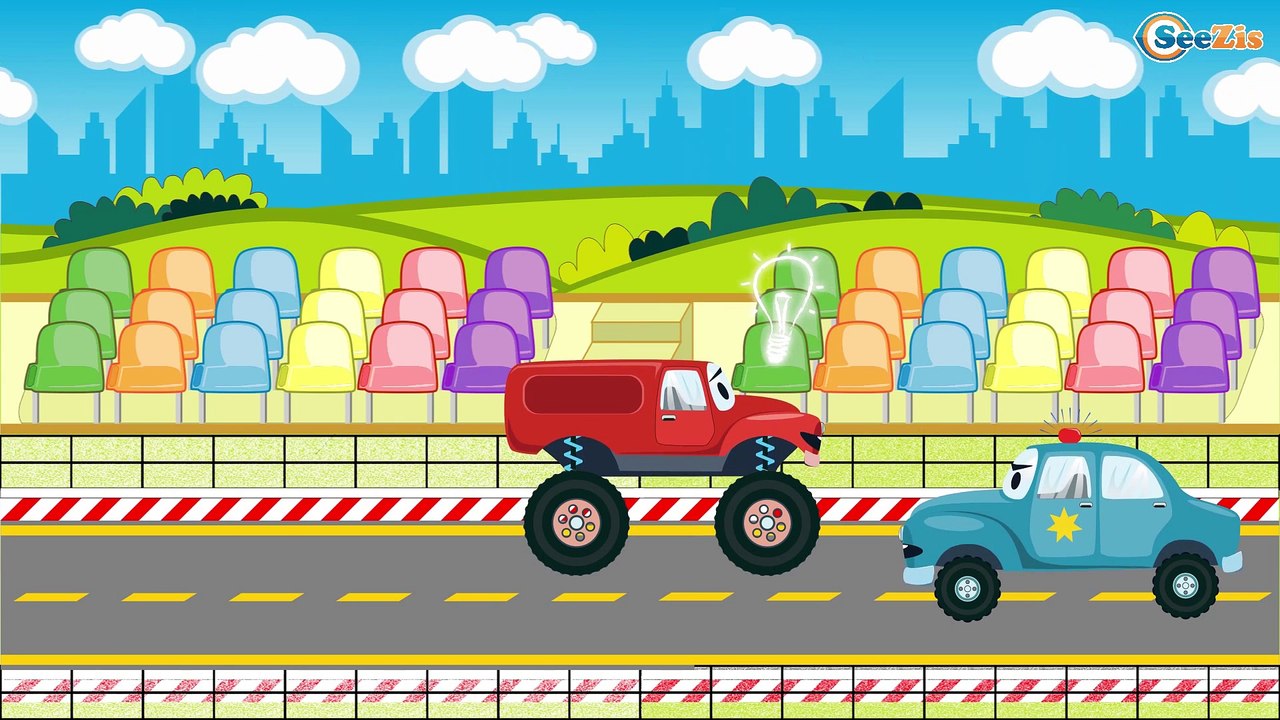 Voiture de police pour enfants - Dessins animés pour bébés - Vidéo Éducative de Voitures Partie 3