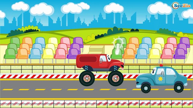 Voiture de police pour enfants - Dessins animés pour bébés - Vidéo Éducative de Voitures Partie 3