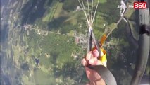 Hidhet me parashute, tmerrohet kur nje avion i kalon prane (360video)