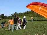 Tandem Paragliding launch with Tara from Nandi-2.