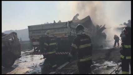 Un muerto en choque con 34 vehículos y explosión en carretera de Brasil
