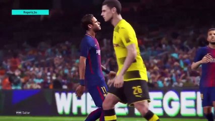 Transmissão ao vivo do Pes 2018. Barcelona vs Borussia Dortmund (3)