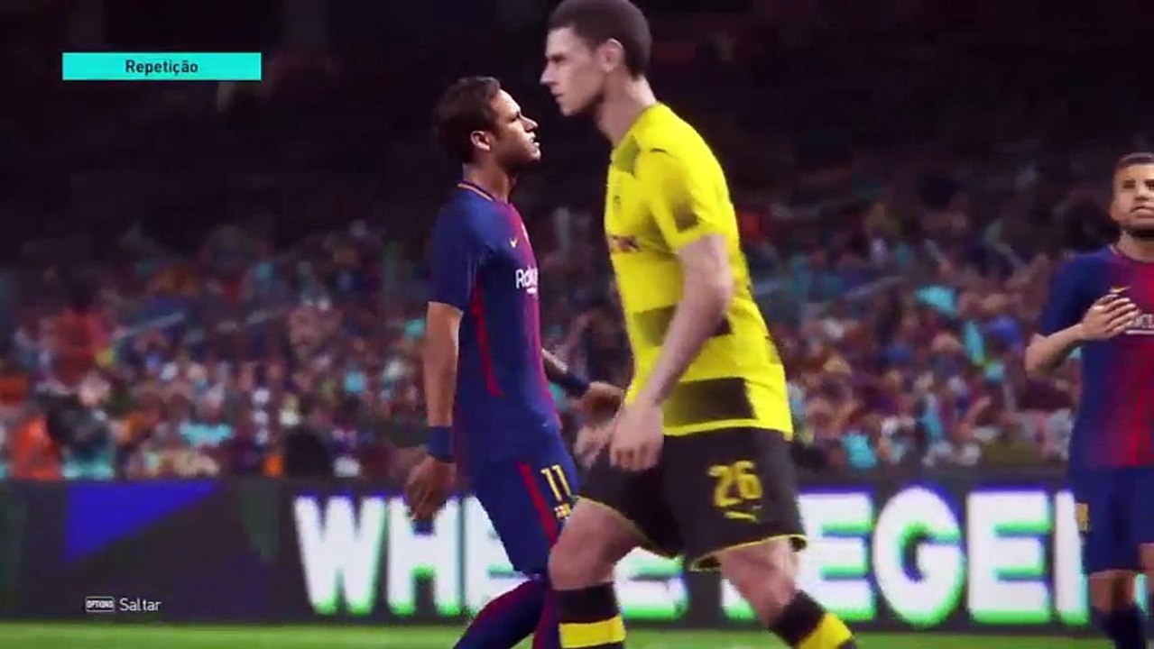 Transmissão ao vivo do Pes 2018. Barcelona vs Borussia Dortmund (3)