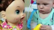BABY DOCTOR Dr Doll Check Up Baby ELI ~ Play Hospital Visit Medical Kit Toys Baby Shot & T