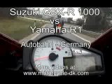 Yamaha R1 vs Suzuki GSX-R 1000 wyścig