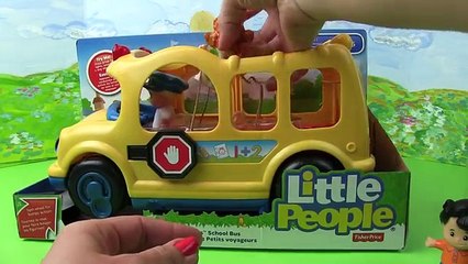 Autobus petit déménageurs gens école jouet jaune Fisher-price lil