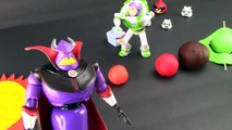 Et bourdonner des œufs Apprendre planètes pâte à modeler Bob léponge jouet Zurg Lightyear surpris hobbybabytv