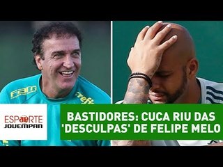 Cuca riu das 'desculpas' de Felipe Melo para áudio. BASTIDORES!