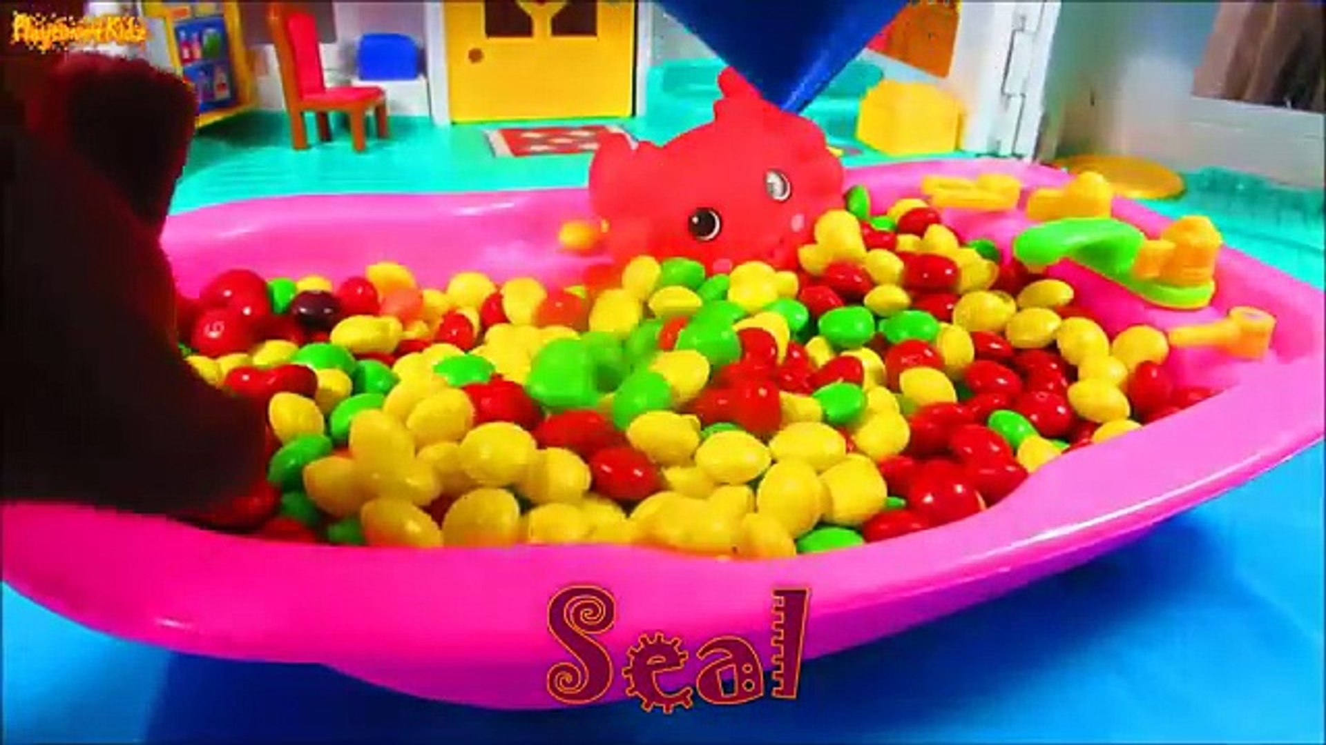 ⁣Игрушка Море животные кегли ванна Узнайте цвета кегли Конфеты воды животные