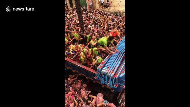 Thousands of people gather for La Tomatina in Buñol