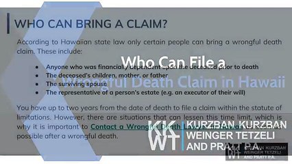 Who Can File a Wrongful Death Claim in Hawaii