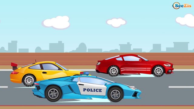 Dessin animé de la petite #Voiture de course. Jeux éducatifs en français pour enfants: Couleur