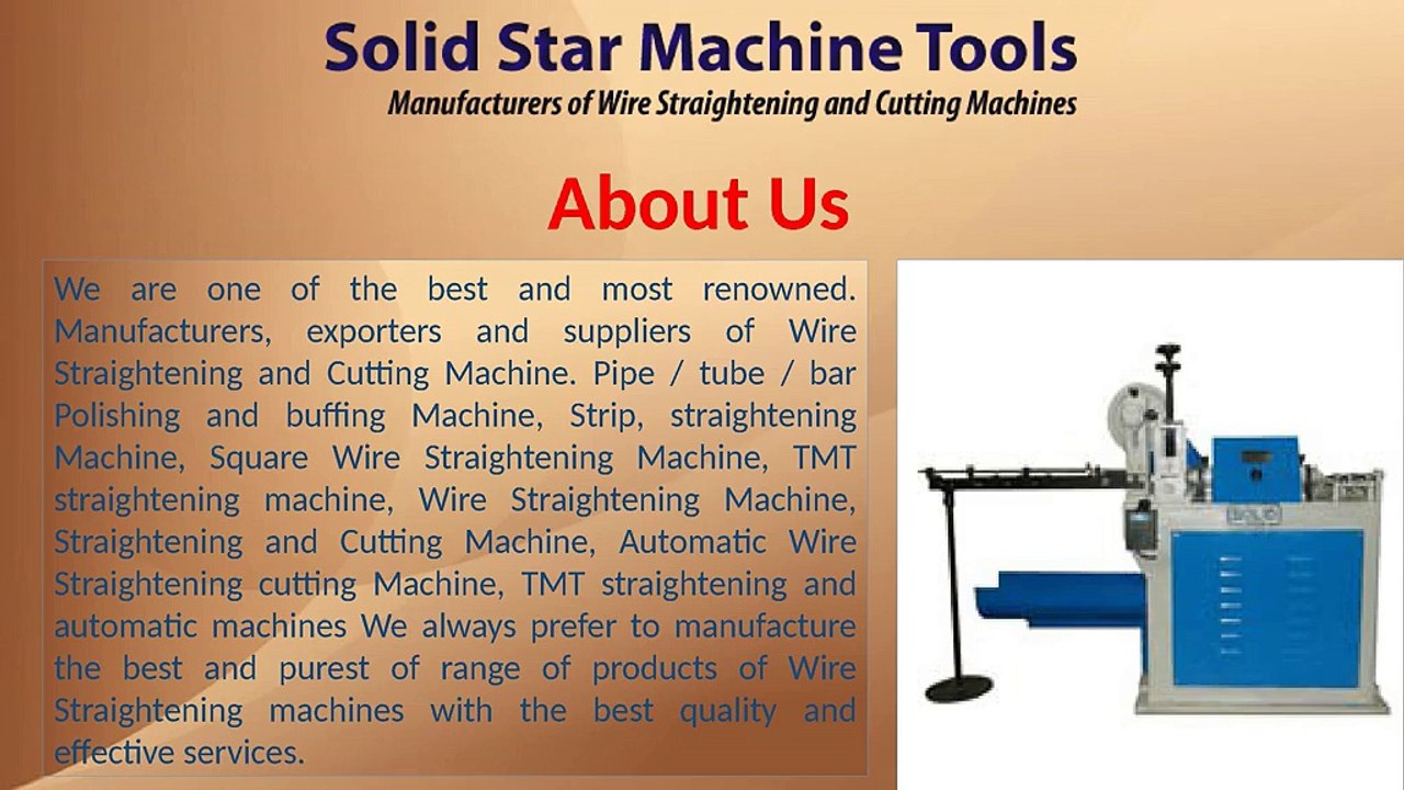 Wire Straightening and Cutting machines in india