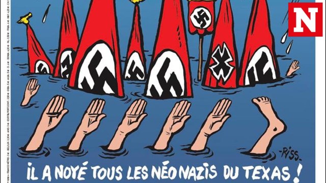 Charlie Hebdo causes fury with portrayal of Hurricane Harvey victims as Neo-Nazis