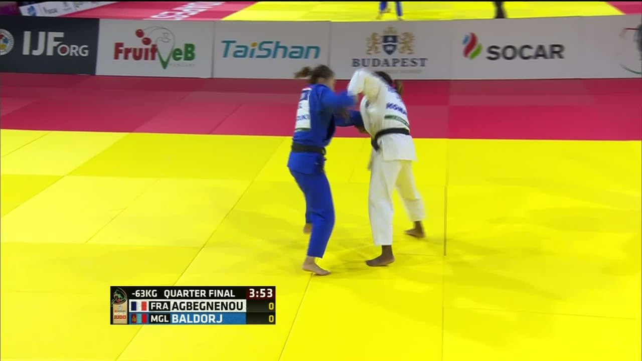 Judo - ChM : Clarisse Agbegnenou (-63 kg) rallie les demi-finales en 14 secondes