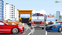 Dessins animés pour bébés. Camion de pompiers, Camion, Voiture de police pour petits