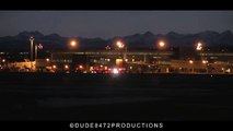 Aeropuerto y en aterrizaje ahumado WestJet 767-338er wl c-frío de taxi Calgary ᴴᴰ