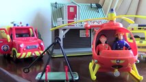 Вверх пожарник Сэм Игрушки Набор для игр с вертолет сжигание Дома и цифры