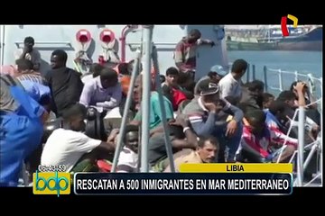 Libia: rescatan a 500 inmigrantes en mar Mediterráneo